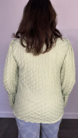 Top Laila met ruche licht groen