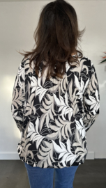 Ballon shirt met elastiek maria zand /zwart