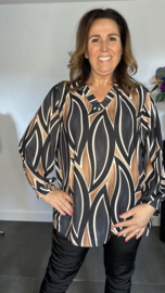 Blouse flames zwart