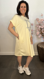 Sweaterdress Dianne bling Boter geel