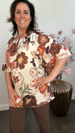 Blouse Fleur gebloemd Choco