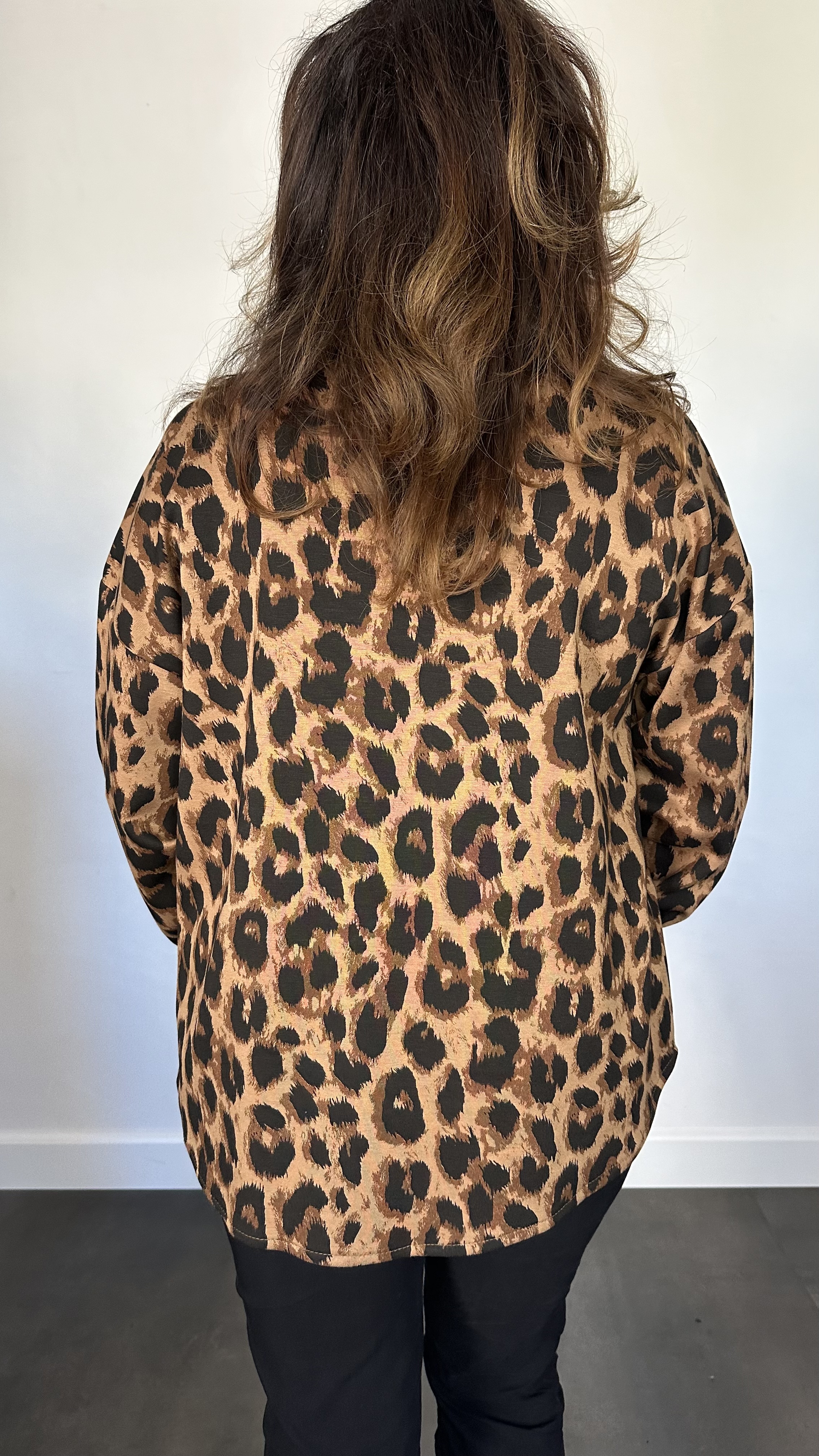 Blouse/ jasje panter camel