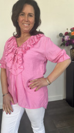 Blouse met ruche Sara pink