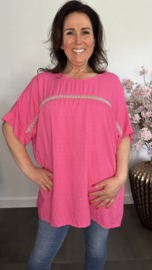 Top Nanda met glitter Fuchsia