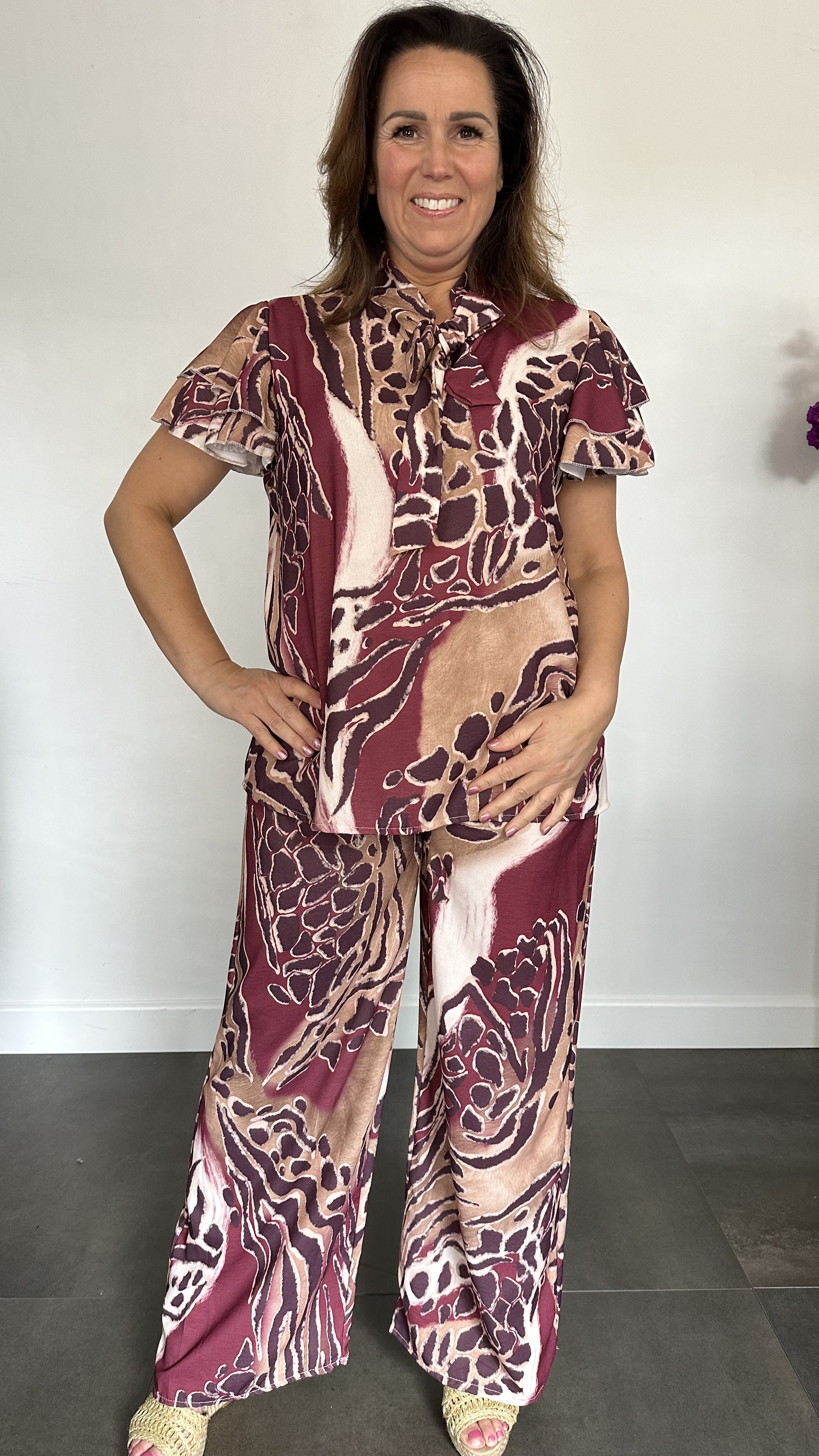 2-Delige set Morena met strik bordeaux SALE