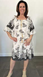 Jurk Bianca paisley zwart +SIZE
