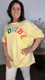 Sweatshirts Good vibes Geel
