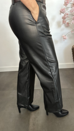 Lederlook pantalon natasja Zwart