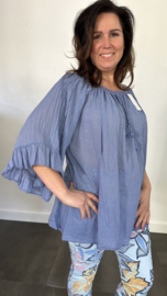 Blouse Veronica UNI +SIZE jeans blauw