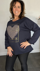 Sweater glitter j'adore marine