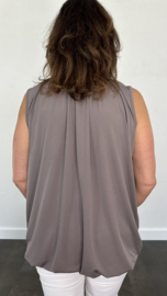 Ballon top travel taupe +size