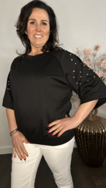 Sweatshirt parels Zwart