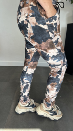 Suèdine joggjeans leaves zwart/zand