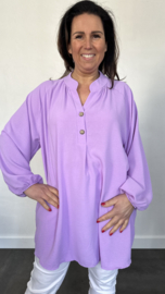 Tuniek met knoopjes crepe +SIZE lila