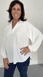 Blouse GiGi met pofmouw ecru