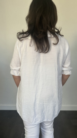 Blouse met ruche Sara wit