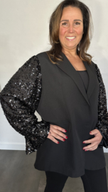 Blazer met pailletten + SIZE zwart