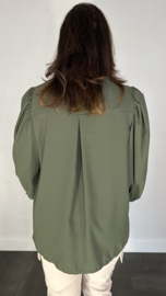 Blouse Emma met pofmouw army