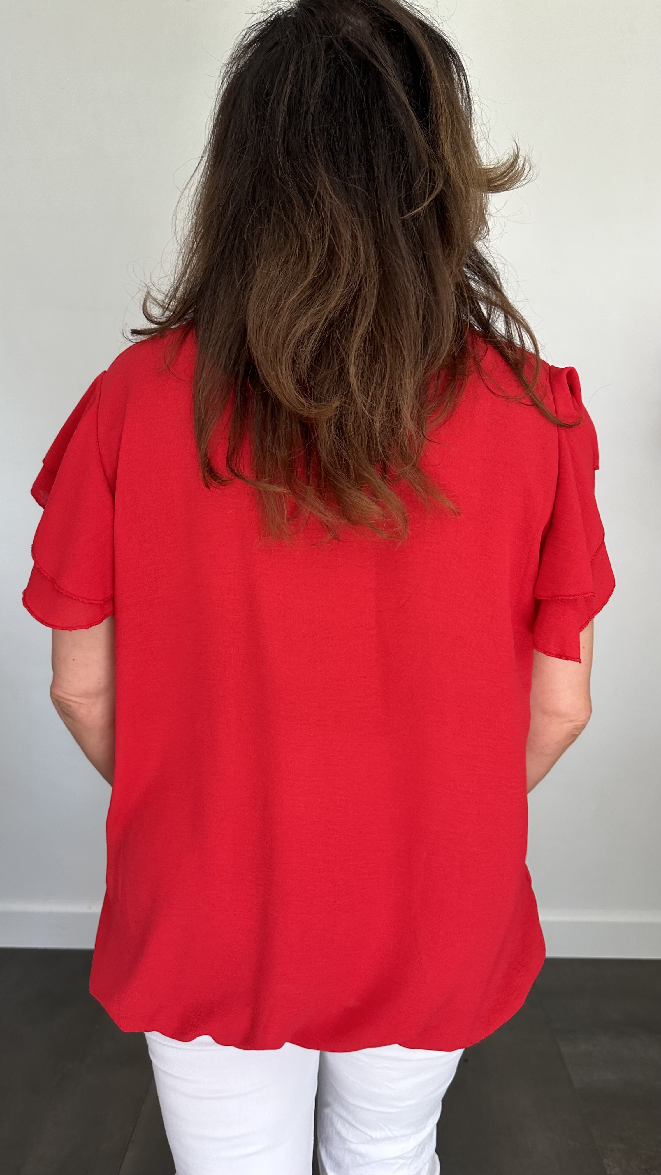 Shirt Celine met ketting rood +SIZE