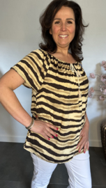 Shirt met koord travel Tijger camel