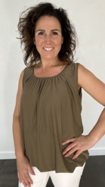 Ballon top travel taupe +size 