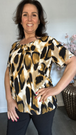 Ballon shirt met elastiek Panter Camel