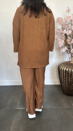 2-Delig comfy pak ribbel Bruin SALE