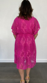 Kanten jurk Lara fuchsia