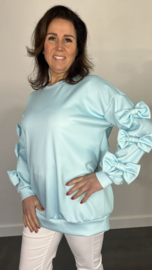 Sweater met strikken op de mouw +SIZE mint