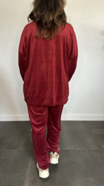 2-Delig comfy pak Velvet panter +Size Bordeaux