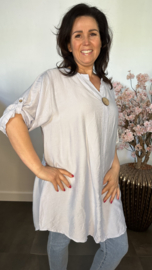 Blouse Linda linnenlook IJsblauw