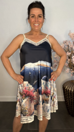 Jurk satijnlook Santorini Marine