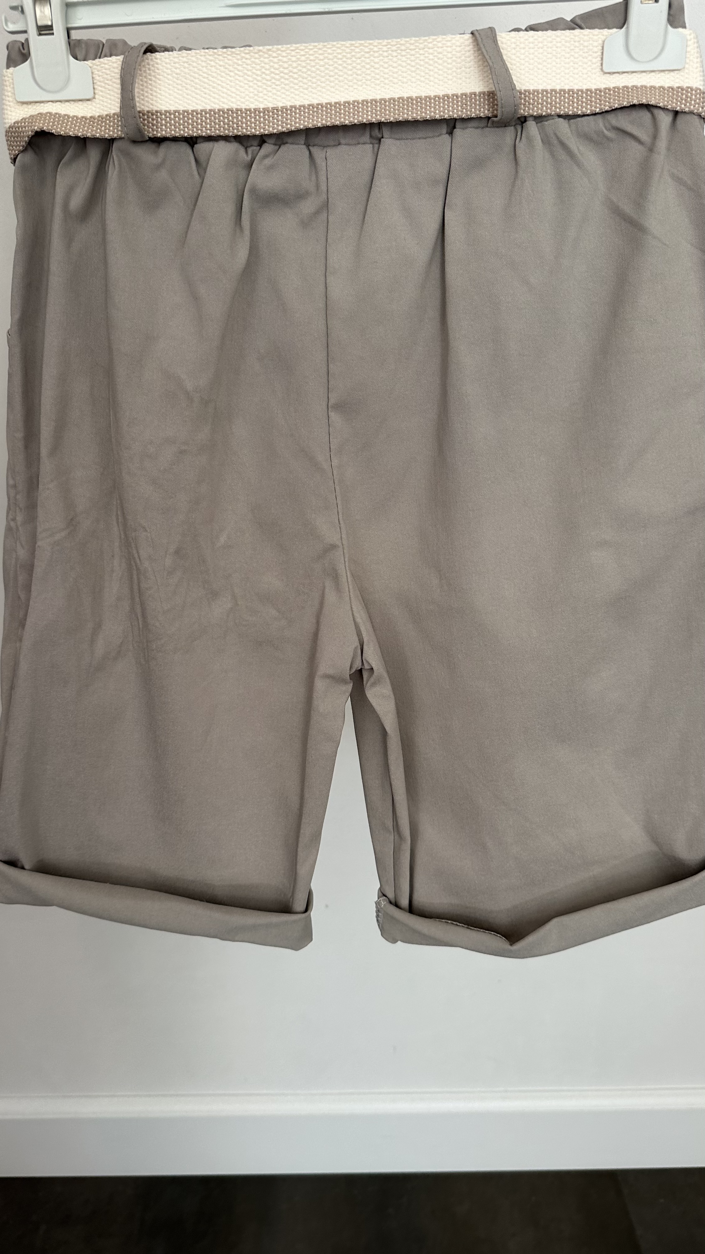 Bermuda stretch broek grijs/taupe