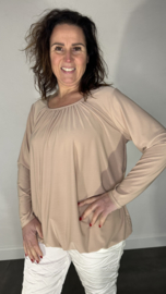 Ballon shirt travel met elastiek zand (licht)