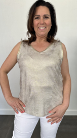 Mouwloze top goud