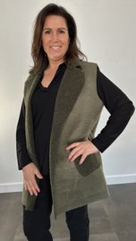 Suedine/ teddy bodywarmer army