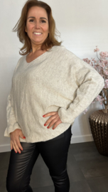Trui Mandy met ruche Beige