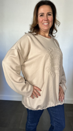 Sweater Custom +SIZE zand
