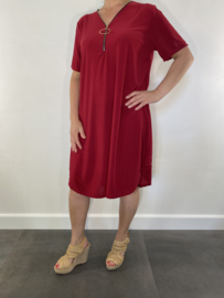 Tuniek/ jurk  zipp travel wijnrood