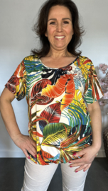 Ballon shirt met elastiek Coloured Palm