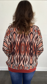 Blouse met boord tijger elips stone