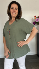 Shirt Lucy met ketting +Size army