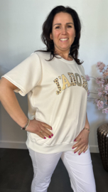 Sweatshirt J'adore panter/ bling Ecru