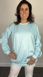 Sweater met strikken op de mouw +SIZE mint