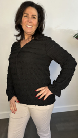 Top Sofie ruffles Zwart