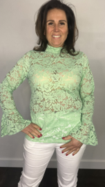 Kanten top Jill licht groen SALE