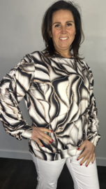 Soft shirt met gesmokte mouwen Brenda zwart