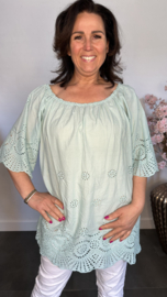 Broderie top Aurora mint