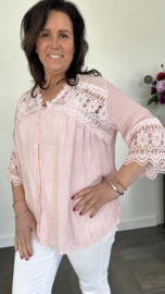 Blouse met kant Summer roze
