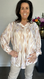 Soft shirt met v-hals en pofmouw Aztec Camel
